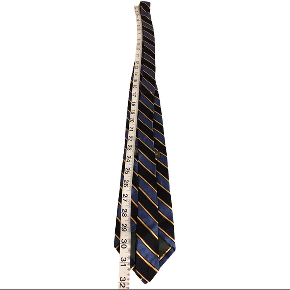 Barbara Blank Blue Striped Silk Tie - Picture 4 of 5
